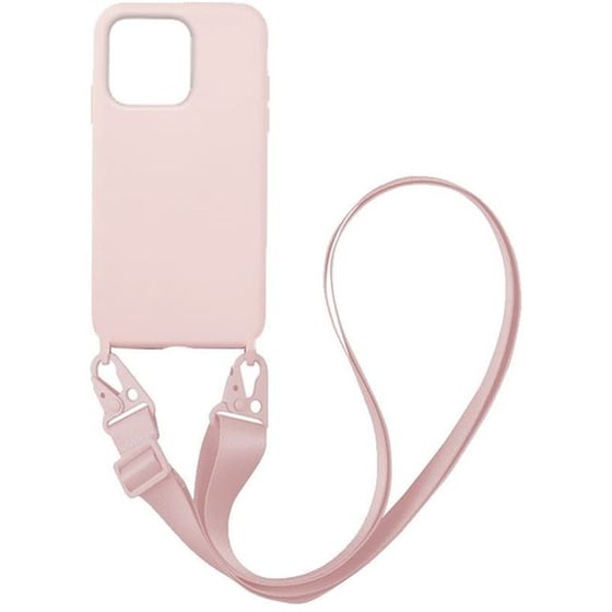 Θήκη Apple iPhone 13 Pro Max - Sonique Carryhang Liquid Silicone Strap - Ροζ image 0