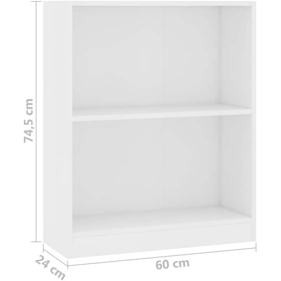 Βιβλιοθήκη VidaXL από Μοριοσανίδα 60x24x76cm - Λευκή image 5