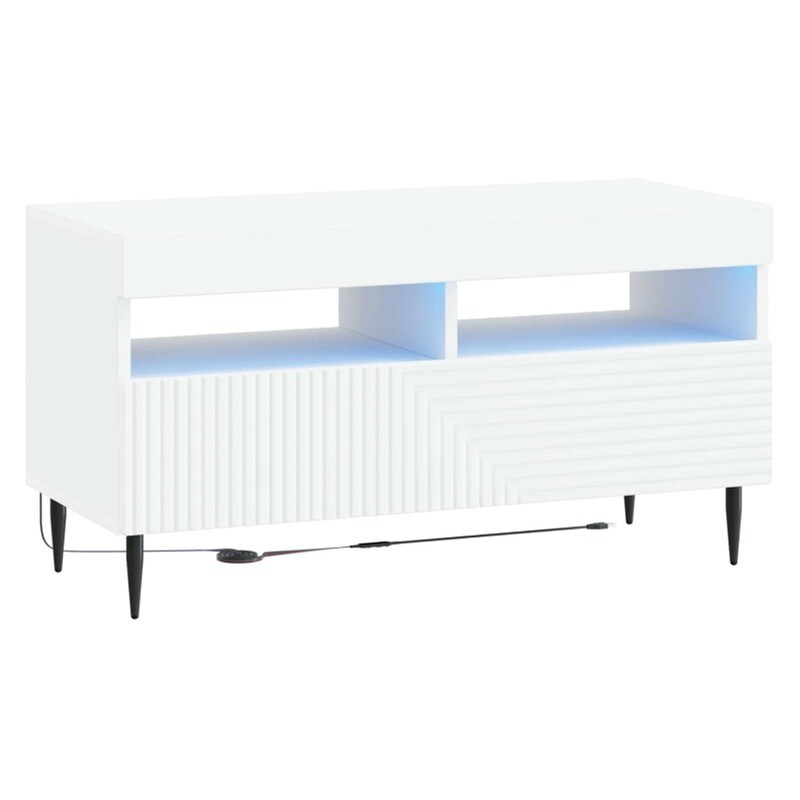Έπιπλο Τηλεόρασης με LED VidaXL από Επεξεργασμένο Ξύλο - Λευκό