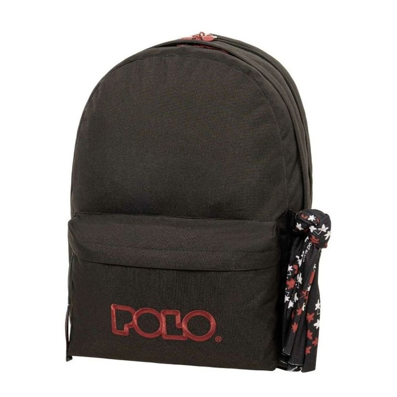 Τσάντα Polo Πλάτης Original Double Scarf Μαύρο-Μπορντώ