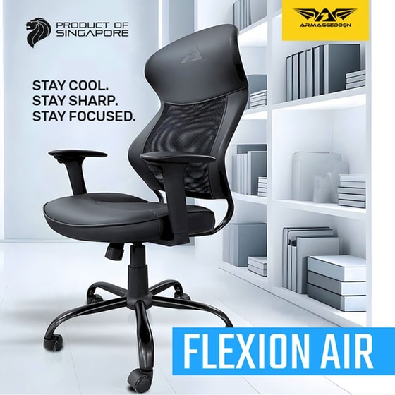 Gaming Καρέκλα Armaggeddon Flexion Air από Δερματίνη - Μαύρη image 2