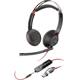 Ενσύρματα Ακουστικά με Μικρόφωνο Poly Blackwire 5220 - Μαύρο