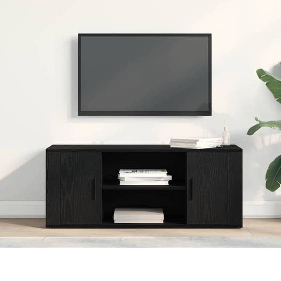 Έπιπλο Τηλεόρασης VidaXL 100 x 35 x 40 cm - Μαύρη Δρυς image 3