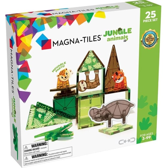 Magna-Tiles® Jungle Animals Μαγνητικό Παιχνίδι Κατασκευών - 25 Κομμάτια (21225) image 0