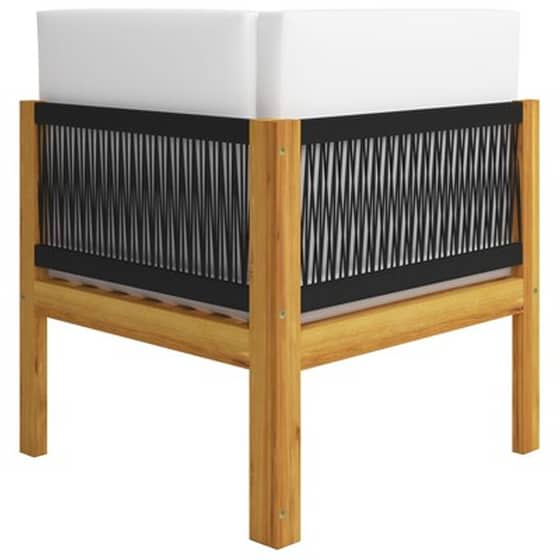 Καναπές Κήπου Γωνιακός VidaXL με Μαξιλάρια από Μασίφ Ξύλο Ακακίας 65x65x65 cm - Κρεμ image 4