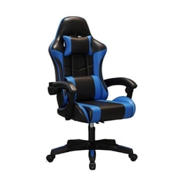 Καρέκλα Gaming Δερματίνης με Υποπόδιο Μαύρη/Μπλε