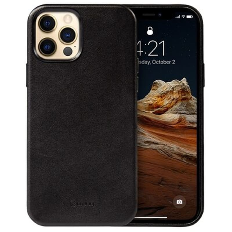 CRONG Θήκη Apple iPhone 12 Pro Max - Crong Essential Eco Leather - Black