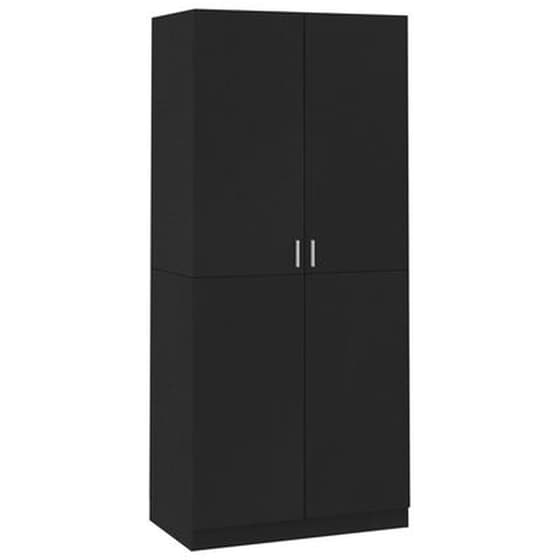 Δίφυλλη Ντουλάπα Vidaxl Από Μοριοσανίδα 90x52x200cm - Μαύρο image 0