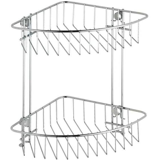 Ραφιέρα Μπάνιου Wenko Μεταλλική Διπλή 26.5x19.5x26.5cm - Ασημί image 0