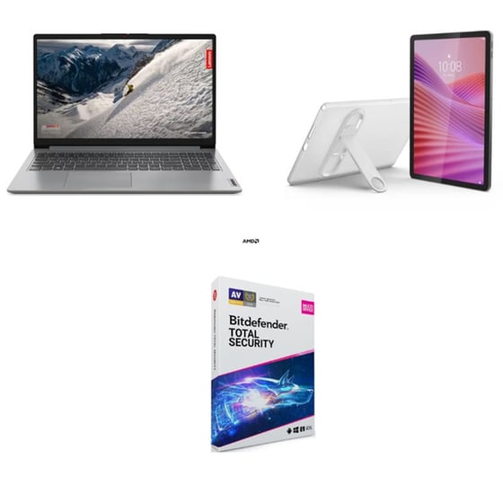 Lenovo IdeaPad 1 15AMN7 15.6'' FHD IPS (Ryzen 5-7520U/16GB/512GB SSD/Radeon 610M Graphics/Win11HomeS) + Tablet Lenovo Tab 10.1 4GB/64GB Wi-Fi + Antivirus Bitdefender image 0