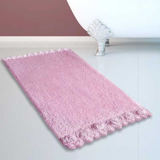 Πατάκι Μπάνιου San Lorentzo 270 Lace Ορθογώνιο Βαμβακερό 50x80 cm - Ροζ image 1