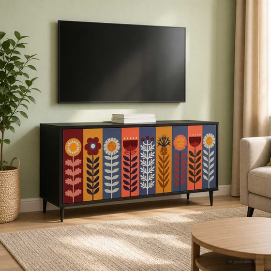 Έπιπλο Τηλεόρασης VidaXL ESSEN 102 x 33 x 51 cm - Μαύρη Δρυς image 2