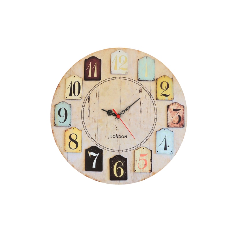 Αναλογικό Ρολόι 24Mall 40×40 cm – Πολύχρωμο