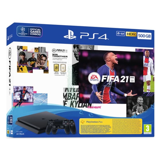 Sony PlayStation 4 - 500GB Slim F Chassis & Δεύτερο Χειριστήριο DualShock 4 & Fifa 21 image 0