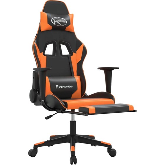 Καρέκλα Μασάζ Gaming VIDAXL Καρέκλα με Υποπόδιο από Τεχνητό Δέρμα - Μαύρο image 4