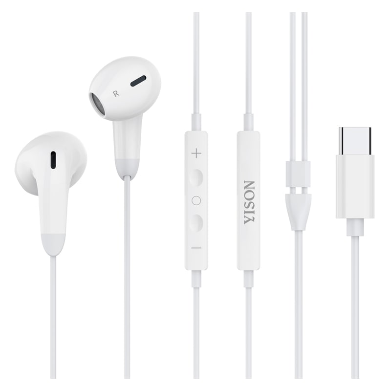 YISON Ακουστικά Handsfree Yison X8 USB-C - Λευκά