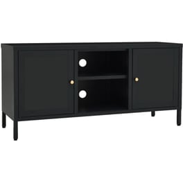 Έπιπλο Τηλεόρασης VidaXL Ατσάλι Και Γυαλί 105x35x52cm - Μαύρο