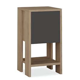 Κομοδίνο Pakoworld Από Mdf 30x30x55 cm - Φυσικό Ανθρακί