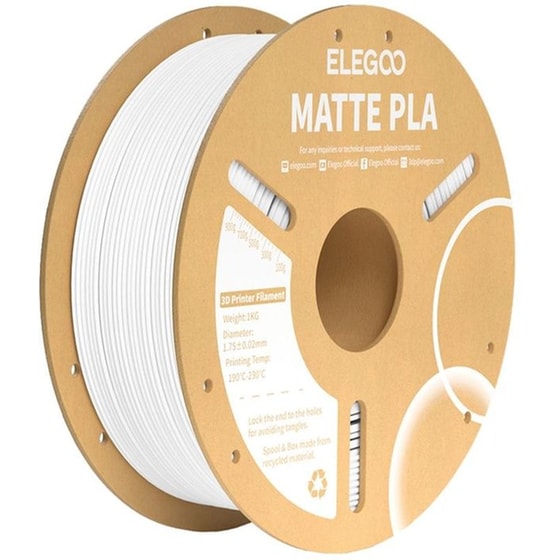 Elegoo Νήμα 3D Εκτυπωτή PLA Matte 1.75 mm - White image 0