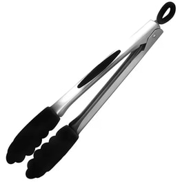 Λαβίδα BBQ Mastrad Σιλικόνης με Ανοξείδωτη Λαβή 26 cm - Μαύρο/Ασημί