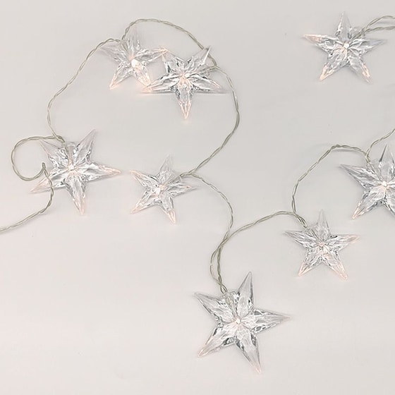 Χριστουγεννιάτικη Γιρλάντα 10 LED Aca Decor Big & Medium Stars image 0