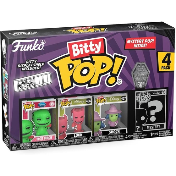 Funko Bitty Pop! Disney - Oogie Boogie, Lock, Shock and Mystery Chase 4-Pack image 1