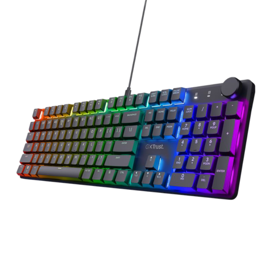 Trust Gxt866 Torix Mech Gaming Μηχανικό Εσνύρματο Πληκτρολόγιο Full Size με Huano White Διακόπτες και RGB Μαύρο (US) image 0