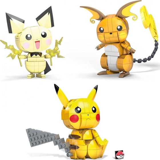 Mega Bloks Τουβλάκια Pokemon - Pikachu Evolution Trio (621 Κομμάτια) image 2