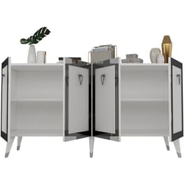 Μπουφές 24Mall Barto από Μοριοσανίδα 150x80x40 cm - Λευκός/Χρυσός