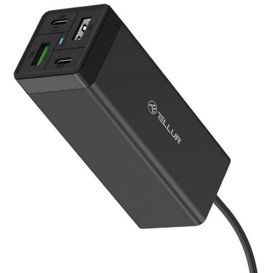 Φορτιστής  Laptop Tellur Universal 2x USB-C 85W, QC 3.0  2x USB-A 36W- Black (EU/UK/US) image 2