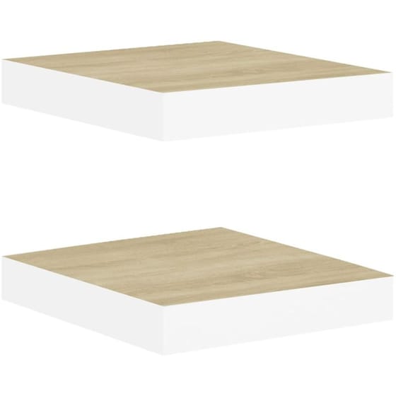 Ράφια Τοίχου VidaXL από MDF 23x23.5x3.8 cm 2 Τμχ - Δρυς /Λευκό image 4