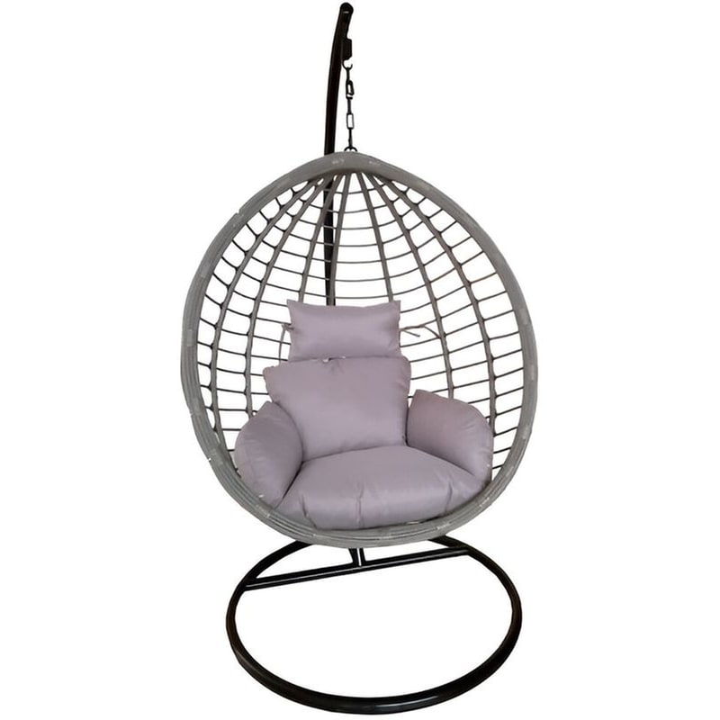 ESMARKET Κούνια Κήπου Φωλιά ArteLibre από Μέταλλο 100x65x110 cm - Γκρι/Μαύρο