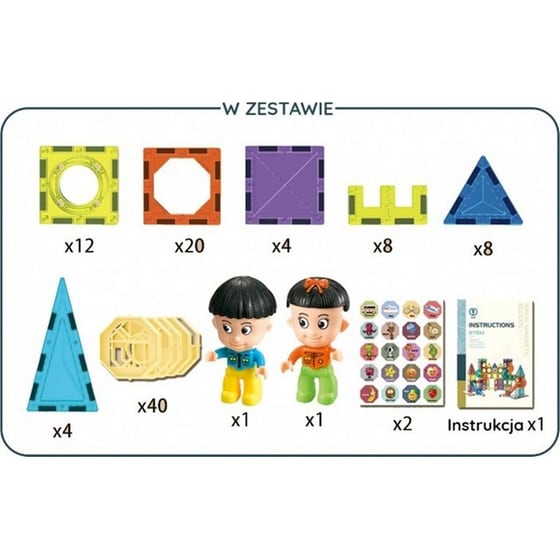 Μαγνητικά Μπλοκ Κατασκευής Woopie Light Stem 98 Τμχ image 1