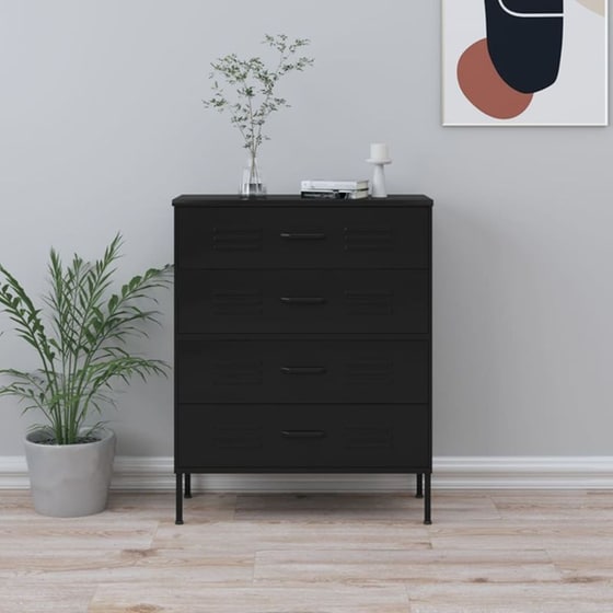 Συρταριέρα Vidaxl από Ατσάλι 80x35x101,5cm - Μαύρο image 1