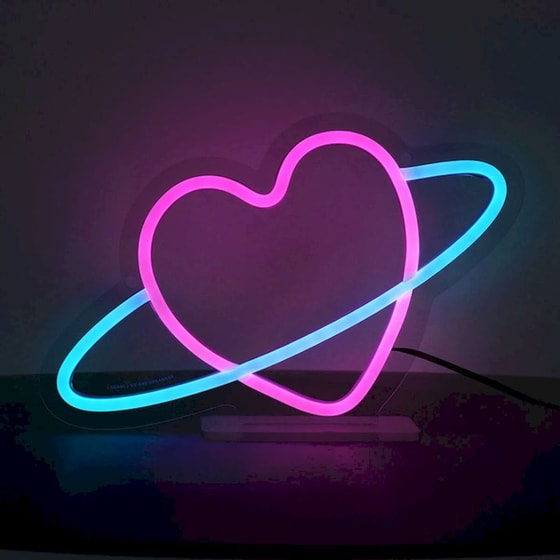 Διακοσμητικό Επιτραπέζιο Φωτιστικό Legami It's A Sign Neon-Effect LED Πινακίδα - Πλανήτης Καρδιά image 2