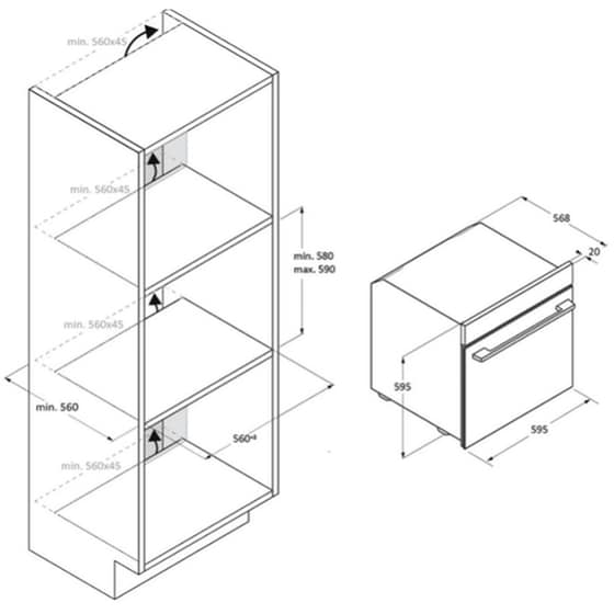 HAIER H6 ID46G3YTB 78 L Μαύρο Εντοιχιζόμενος Φούρνος Άνω Πάγκου image 2