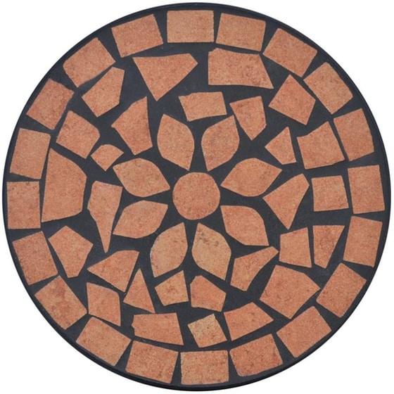 Τραπέζι Εξωτερικού Χώρου Βοηθητικό VidaXL από Σίδηρο φ30x60 cm - Τερακότα/Μαύρο image 2