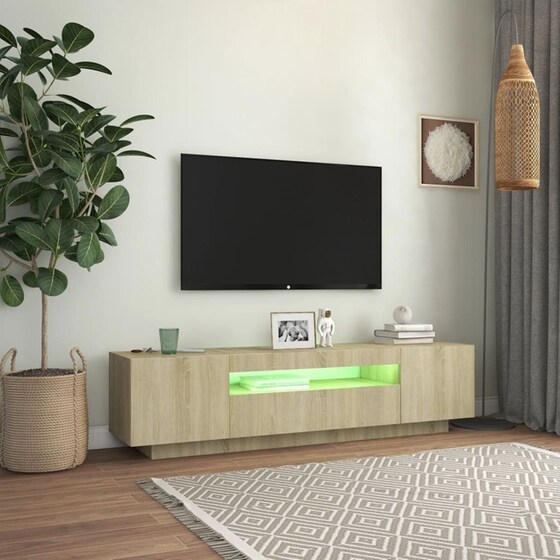 Έπιπλο Τηλεόρασης VidaXLαπό Μοριοσανίδα 160x35x40 cm - Μπεζ image 4