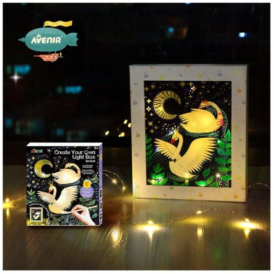 Avenir Create Your Own Light Box Κουτί Με Φωτάκια Και Φύλλα Ζωγραφικής Scratch image 2