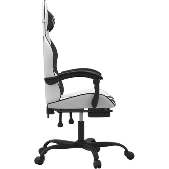 Καρέκλα Gaming VIDAXL 3143912 με Υποπόδιο από Τεχνητό Δέρμα - Μαύρο image 2