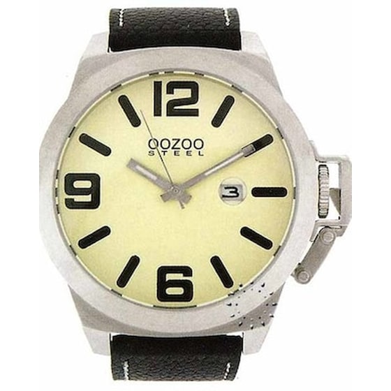 Oozoo Steel Xxl Black Leather Strap image 0