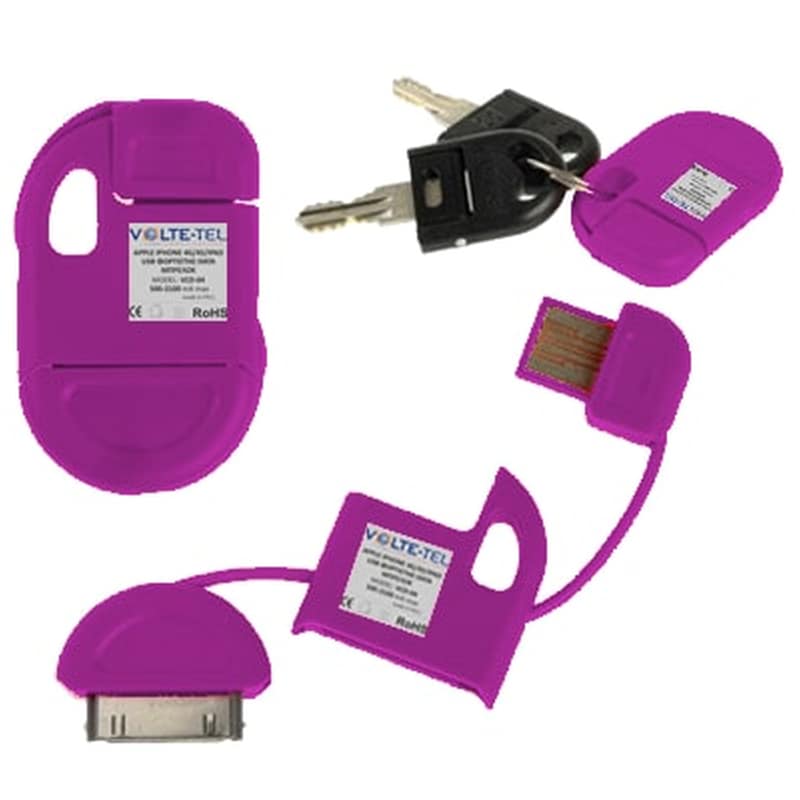Καλώδιο δεδομένων Volte-tel Vcd-04 Μπρελόκ Usb to 30-pin - Purple