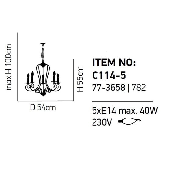 Πολυέλαιος Οροφής Homelighting Laro 77-3658 Μεταλλικός 54x54x55 cm - Λευκός image 1
