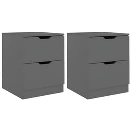 Κομοδίνο Vidaxl Από Μοριοσανίδα 2τμχ 40x40x50 cm - Γκρι
