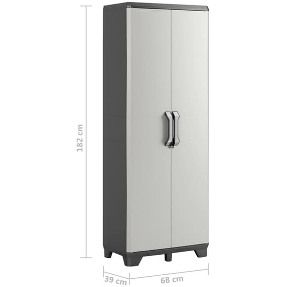 Ντουλάπα Keter Gear Δίφυλλη Πλαστική 68x39x182 cm - Γκρι/Μαύρη image 8