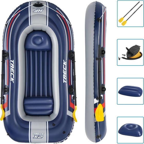 Σετ Φουσκωτή Βάρκα Bestway Hydro-Force Treck x2 με Τρόμπα από PVC κατάλληλο για 3 άτομα - Μπλε/ Γκρι image 1
