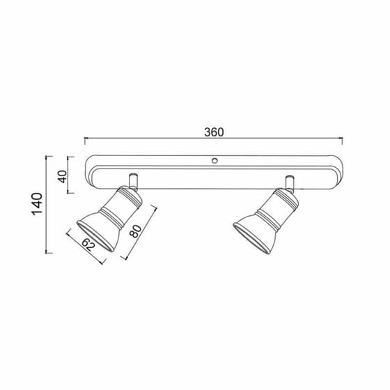 Σποτ Δίφωτο Aca Brulee Su282pbr Μεταλλικό - Μπρονζέ image 1