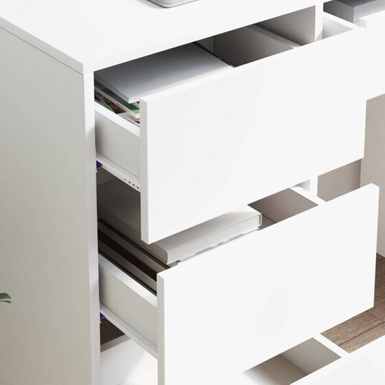 Γραφείο VidaXL από Επεξεργασμένο Ξύλο 90x37,5x75 cm - Λευκό image 3
