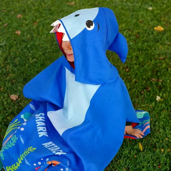 Παιδική Πετσέτα Θαλάσσης Legami Poncho Shark 92 x 60 cm image 6