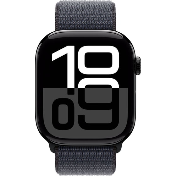 Apple Watch Series 10 GPS + Cellular 46mm Jet Black Aluminum Case with Ink Sport Loop image 2